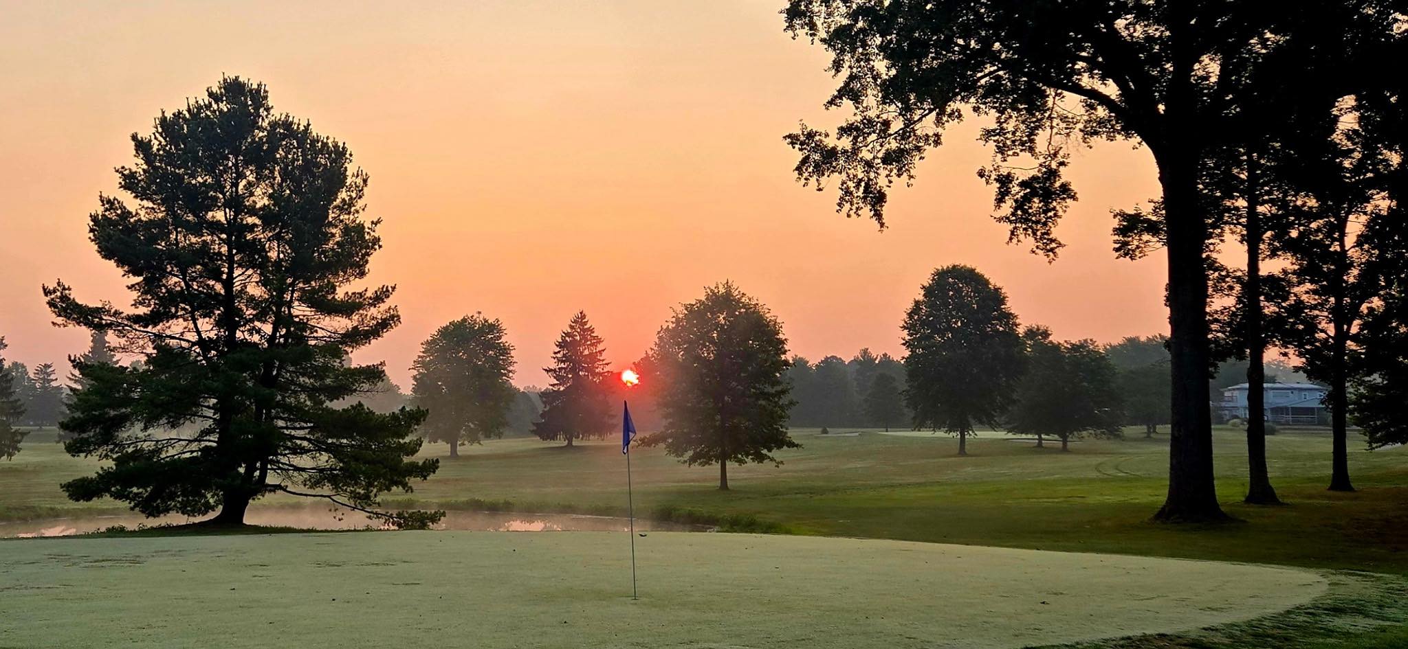 Golf course at sunrise